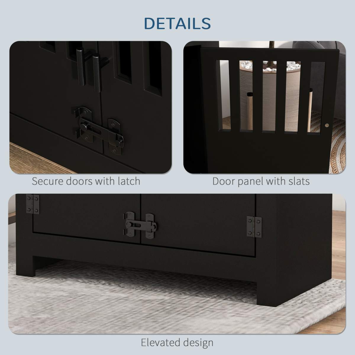 Dog Food Storage Cabinet with Bowls & Dog Feeding Station, Black - Image 2