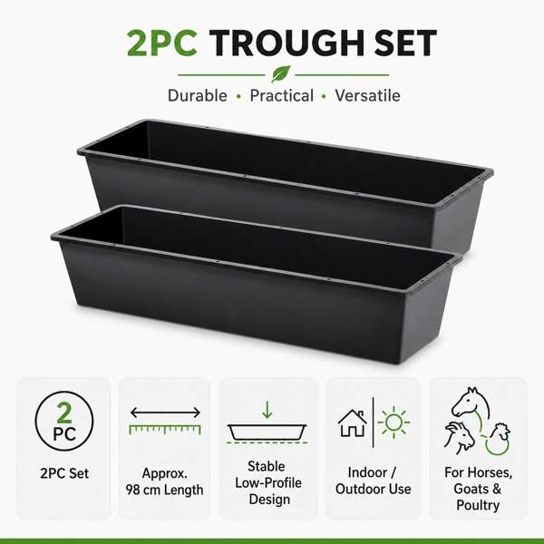 4-piece Dual-purpose Plastic Livestock Feed Trough Suitable For Daily Feeding Of Horses, Goats, Pigs And Other Animals Widely Adaptable To Home Backyards, Pastoral Fences, Livestock Sheds And Other - Image 7