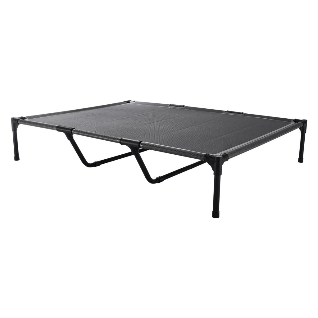 Elevated Dog Bed For Large Dogs XL, Raised Dog Cot With Heavy Duty Steel Frame, Breathable Teslin Mesh Cooling Dog Bed, Indoor & Outdoor Portable Hammock Pet Bed, Grey