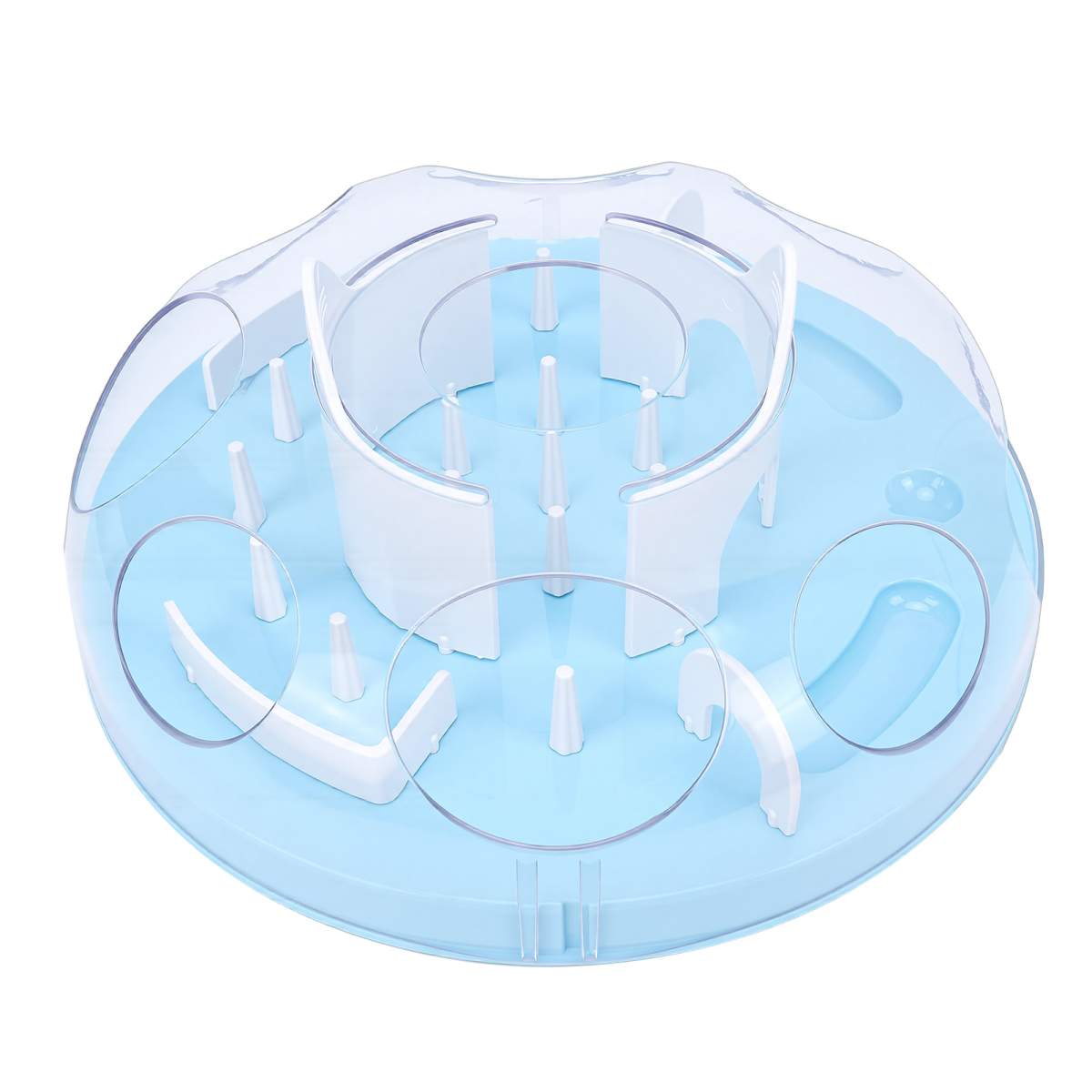 Interactive Cat Puzzle Feeder Funny Cat Puzzle Food Dispenser Enrichment Toy For Pets Play And Exercise Blue - Image 3