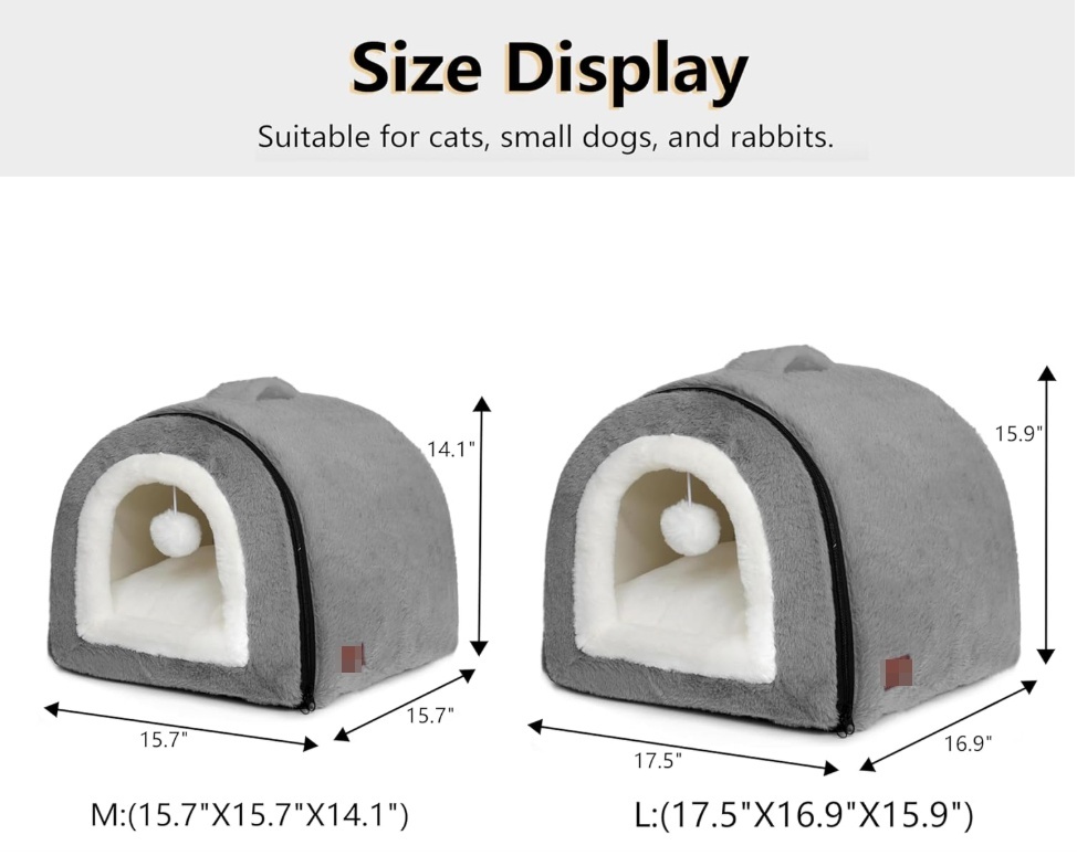 Cat Bed For Indoor Cats Foldable Cat Cave Anti-Slip Water-Resistant Bottom Cat Houses For Indoor Cats Or Small Dogs Kitten Tent - Image 9