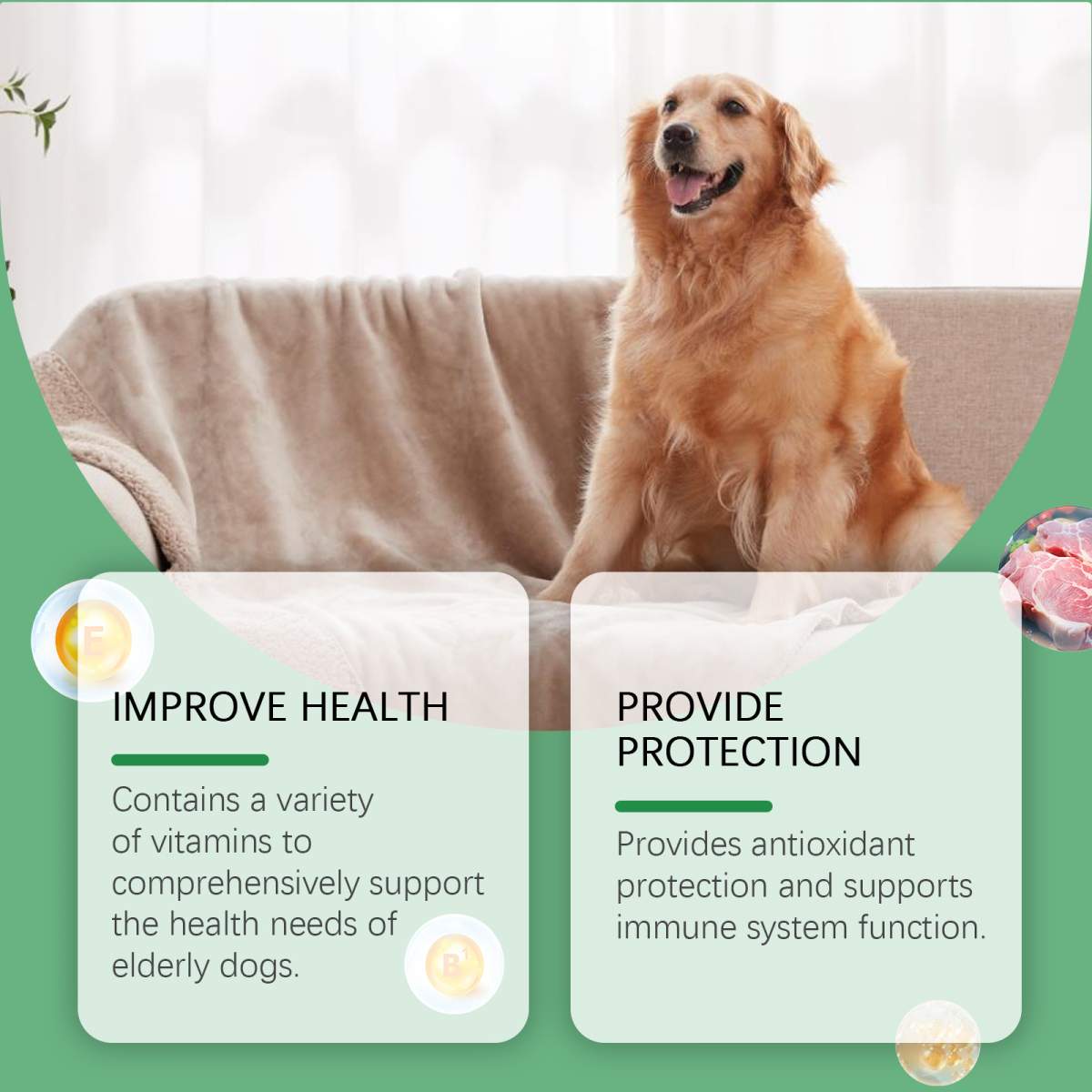 Senior Dog Vitamin Tablets, Multivitamin Supplement For Older Dogs, Support Immunity, Eyes, Skin & Bone Health, 80 Chewable Tablets - Image 8