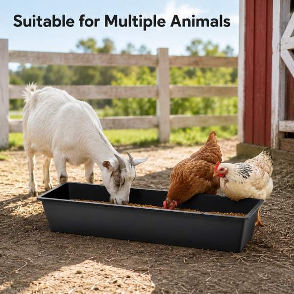 2-piece Dual-purpose Plastic Livestock Feed Trough Suitable For Daily Feeding Of Horses, Goats, Pigs And Other Animals Widely Adaptable To Home Backyards, Pastoral Fences, Livestock Sheds And Other - Image 10