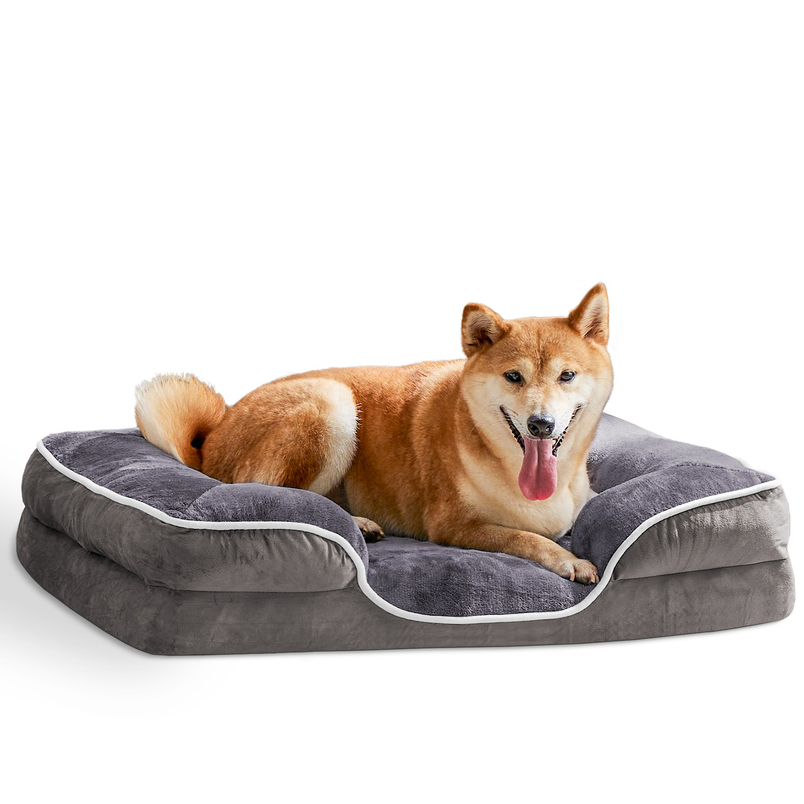 Memory Foam Pet Bed For Small Dogs & Cats With Washable Removable Cover Non-Slip Base Waterproof Liner - Image 6