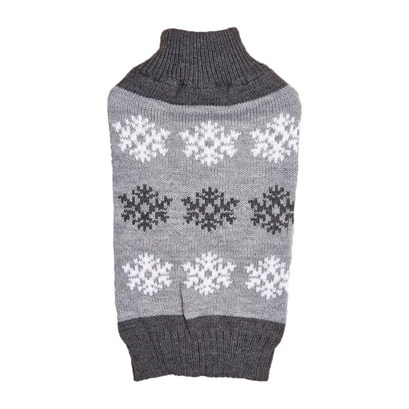 Snowflake Brown Gray Autumn And Winter New Dog Christmas Sweater - Image 2