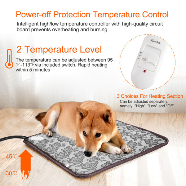 Pet Heating Pad, Waterproof Adjustable Warm Blanket, With Anti Bite Steel Rope Box - Image 7