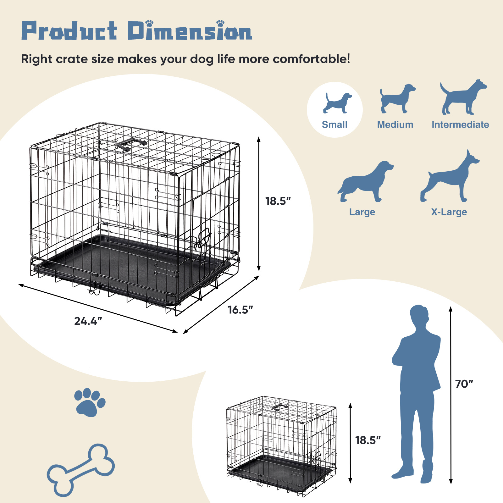 24-30 Inch Single Door Dog Cage - Image 9