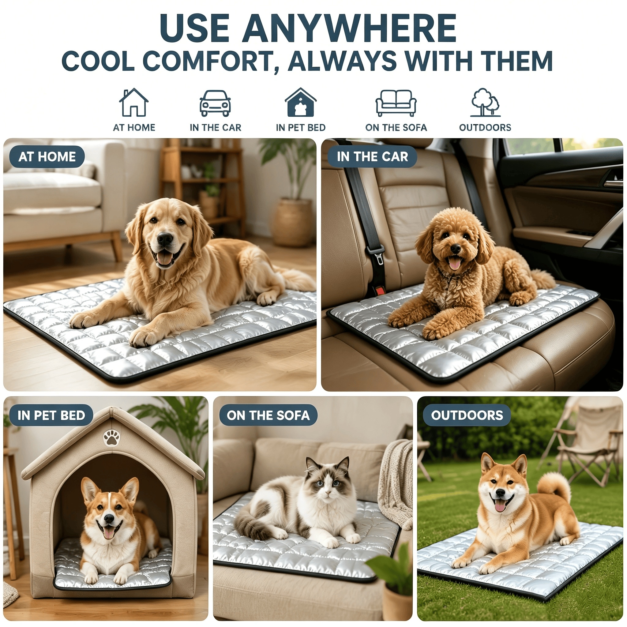 A Must-Have When Going Out.Multi-use Pet Pad, Waterproof, Machine Washable & Dirt Repellent For Dogs & Cats, Works For Various Scenarios - Image 4