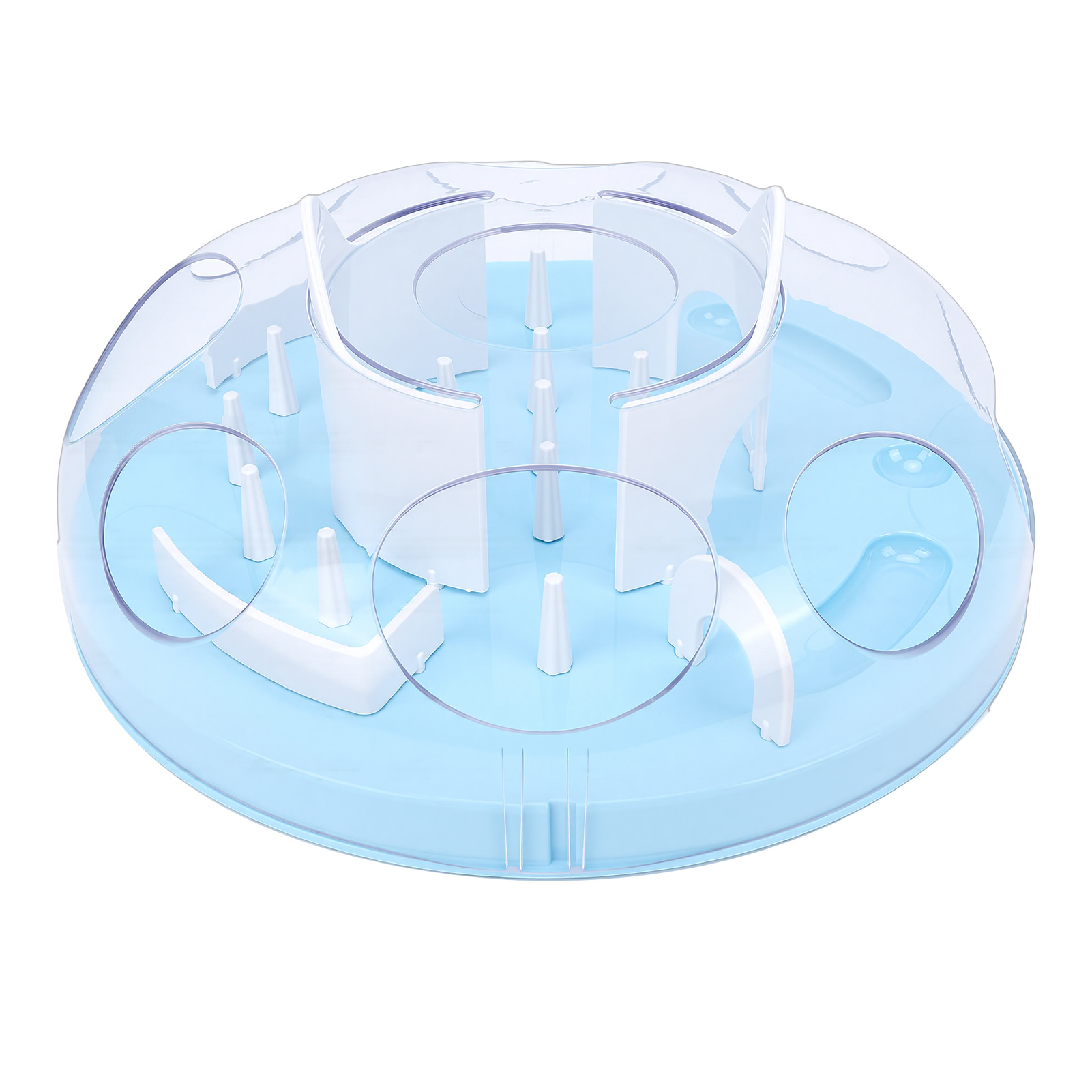 Interactive Cat Puzzle Feeder Funny Cat Puzzle Food Dispenser Enrichment Toy For Pets Play And Exercise Blue - Image 5