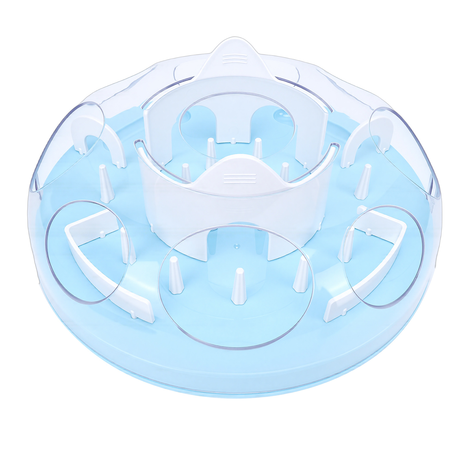 Interactive Cat Puzzle Feeder Funny Cat Puzzle Food Dispenser Enrichment Toy For Pets Play And Exercise Blue - Image 4