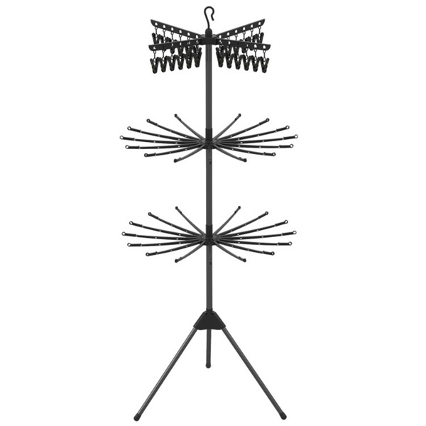 3-Tier Foldable Tripod Clothes Drying Rack With 24 Clips & 32 Rods, 70 Space Saving Laundry Dryer - Image 3