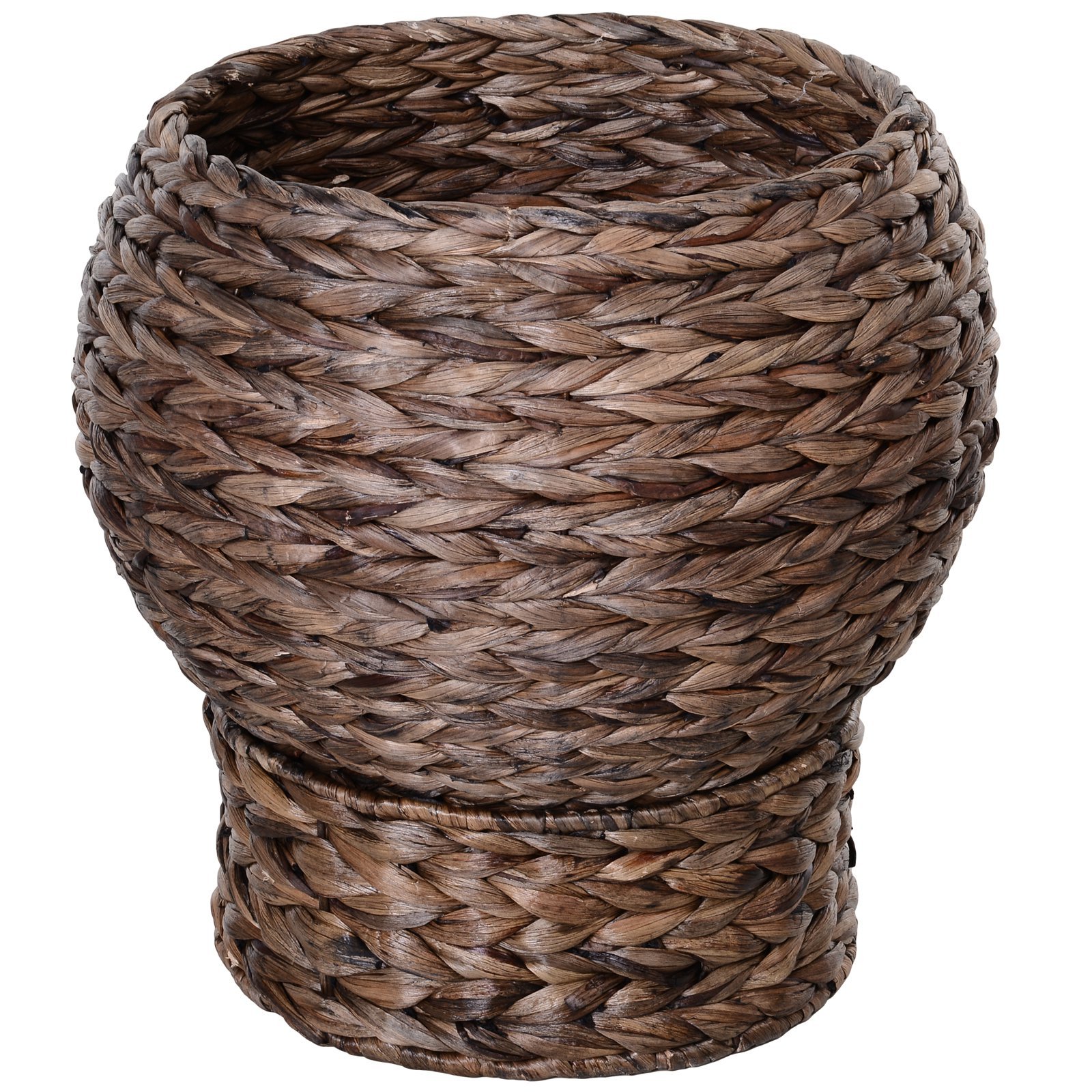 Handwoven Elevated Cat Bed with Rotating Basket and Soft Cushion, Wicker Cat Egg Chair with Stand, Brown - Image 8