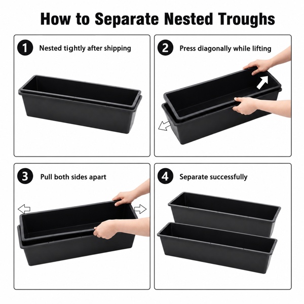 2-piece Dual-purpose Plastic Livestock Feed Trough Suitable For Daily Feeding Of Horses, Goats, Pigs And Other Animals Widely Adaptable To Home Backyards, Pastoral Fences, Livestock Sheds And Other - Image 7