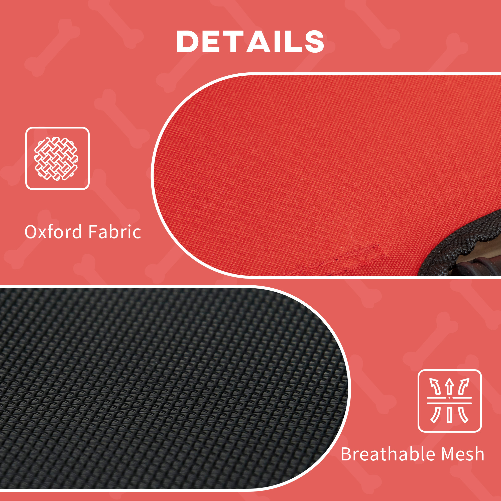 48" x 36" Elevated Portable Dog Cot Cooling Pet Bed with UV Protection Canopy Shade, Red - Image 7