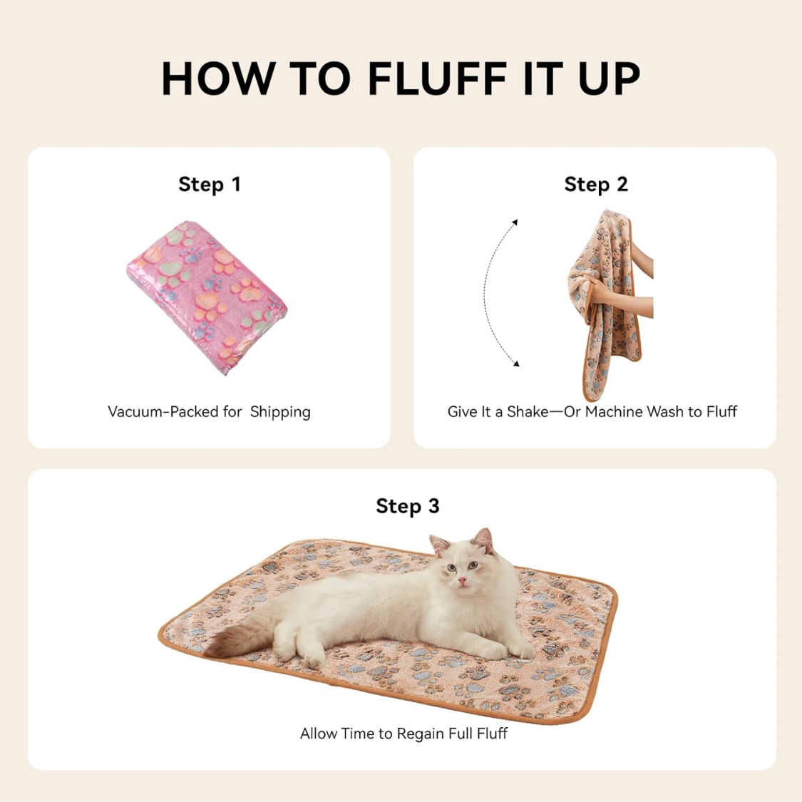 1 Pack 3 Blankets Super Soft Fluffy Premium Fleece Dog Blankets For Puppy Cat Pet Blanket Flannel Throw Warm Sleep Dog - Image 3