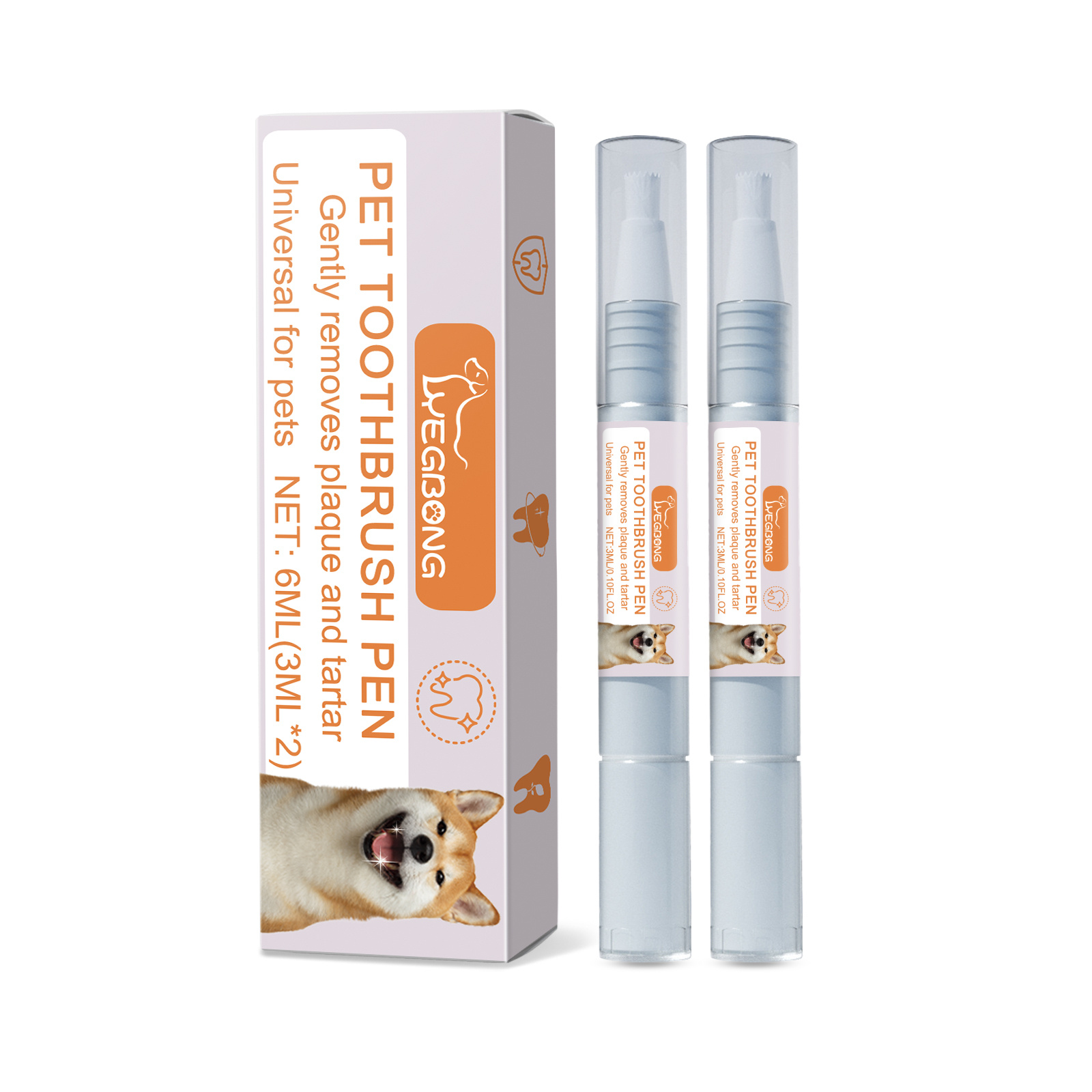Pet Dental Toothbrush Pen 2Pack Dog Cat Plaque Tartar Remover, Freshen Breath & Soothe Gums - Image 9