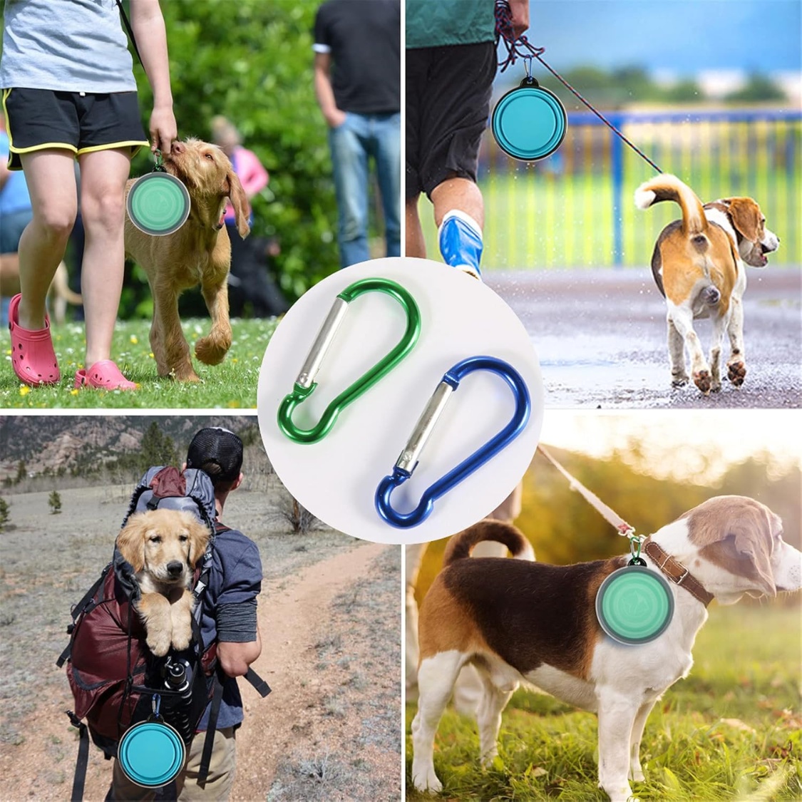 Collapsible Bowl With Cover Lids,2 Pack Dog Travel Bowls Portable Foldable Cat Water Dish Bowl For Pets Walking Parking Camping - Image 5