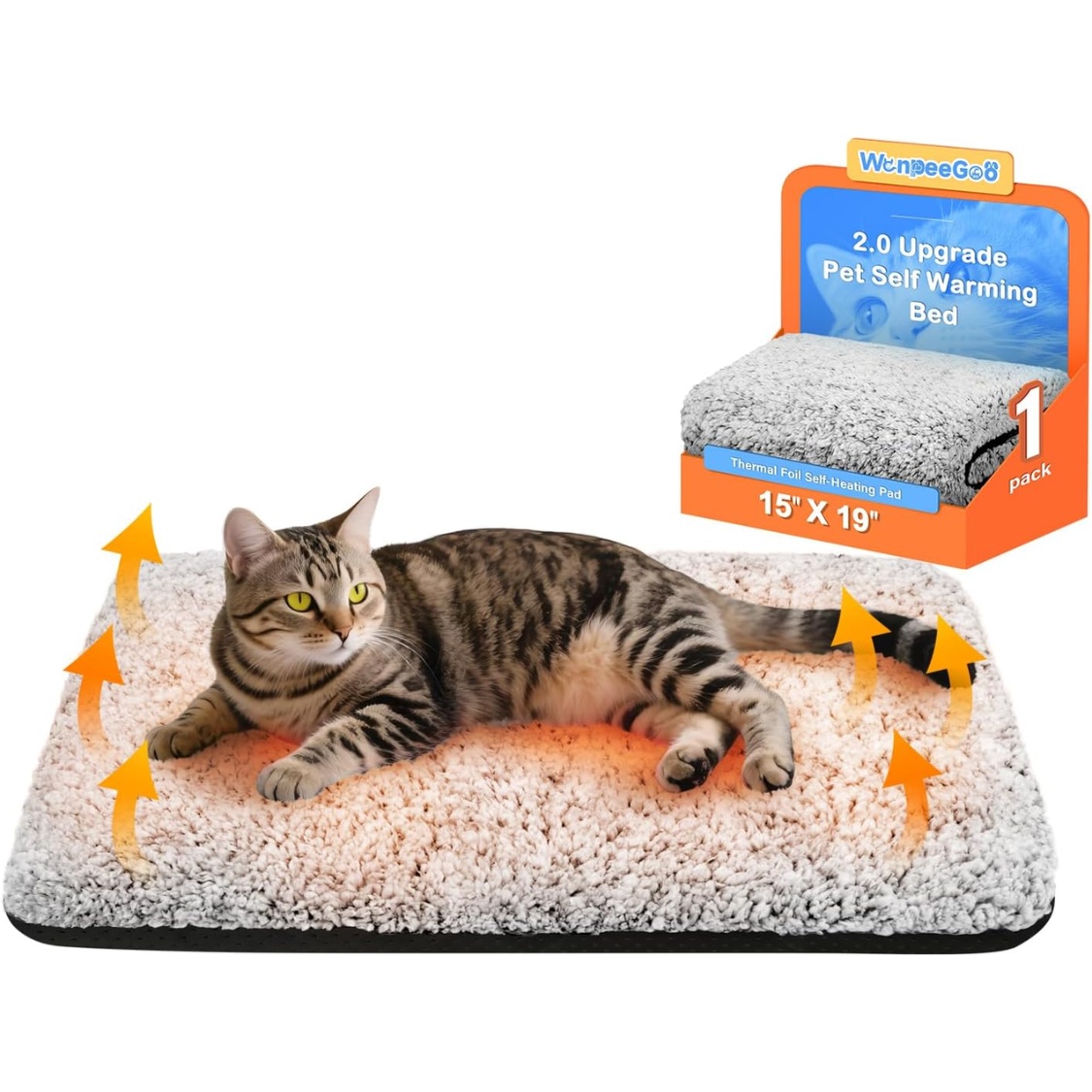 Self Warming Cat Bed, Upgraded Thermal Mat For Indoor Cats
