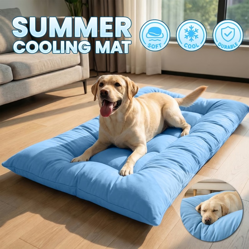 Extra-Large Summer Cooling Mat Dog Sofa Bed,Ultra-Soft, 8 Compartments, Extra-Large Plush Dog Sofa Bed,Super Soft, Thick Polyester Pet Mat With A Non-Slip Bottom