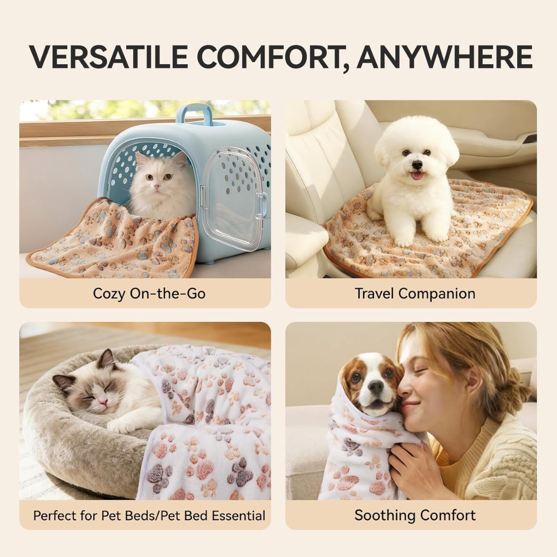 1 Pack 3 Blankets Super Soft Fluffy Premium Fleece Dog Blankets For Puppy Cat Pet Blanket Flannel Throw Warm Sleep Dog - Image 8