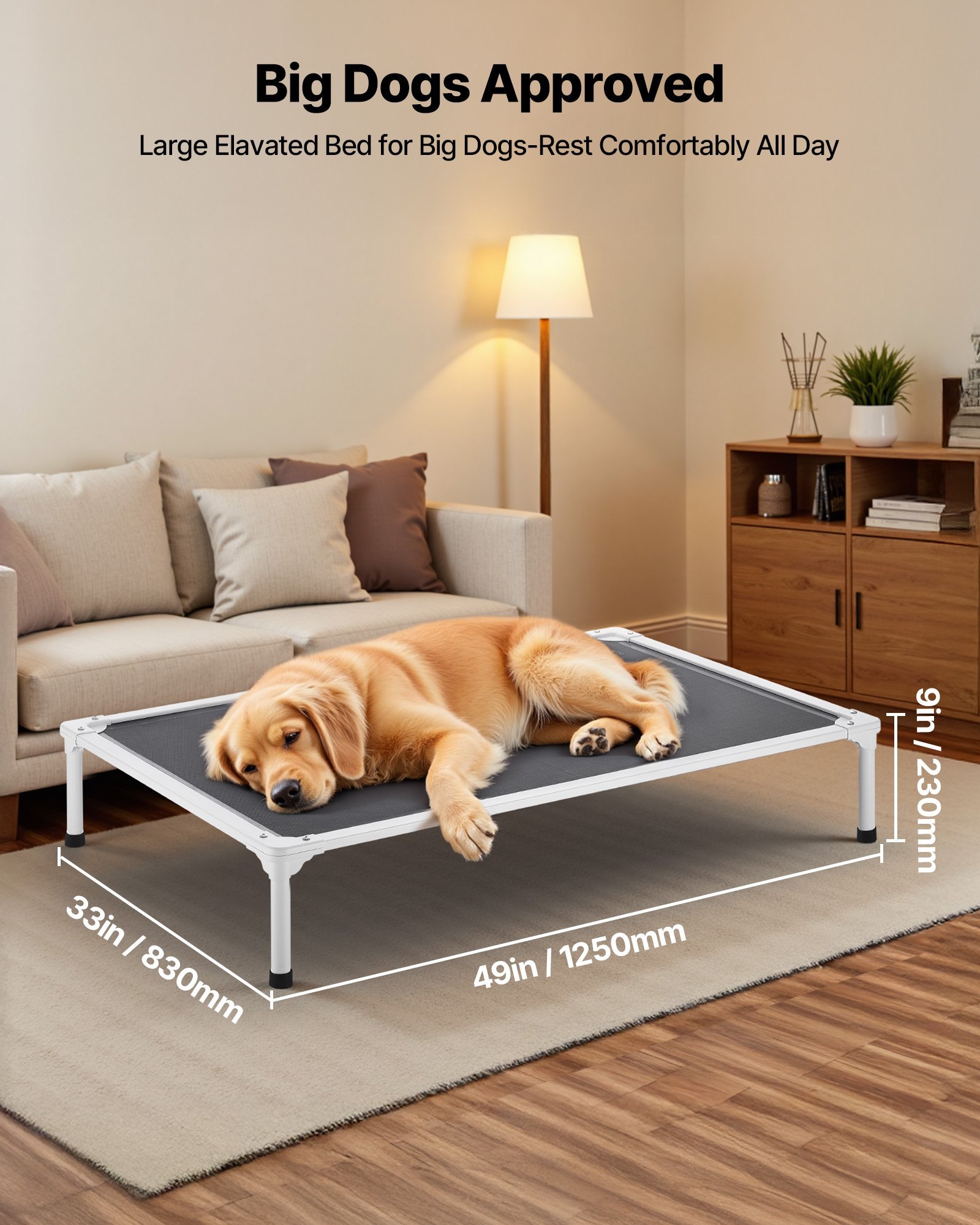 Elevated Dog Bed For Large Dog Portable Raised Dog Cot With Teslin Mesh XL - Image 5