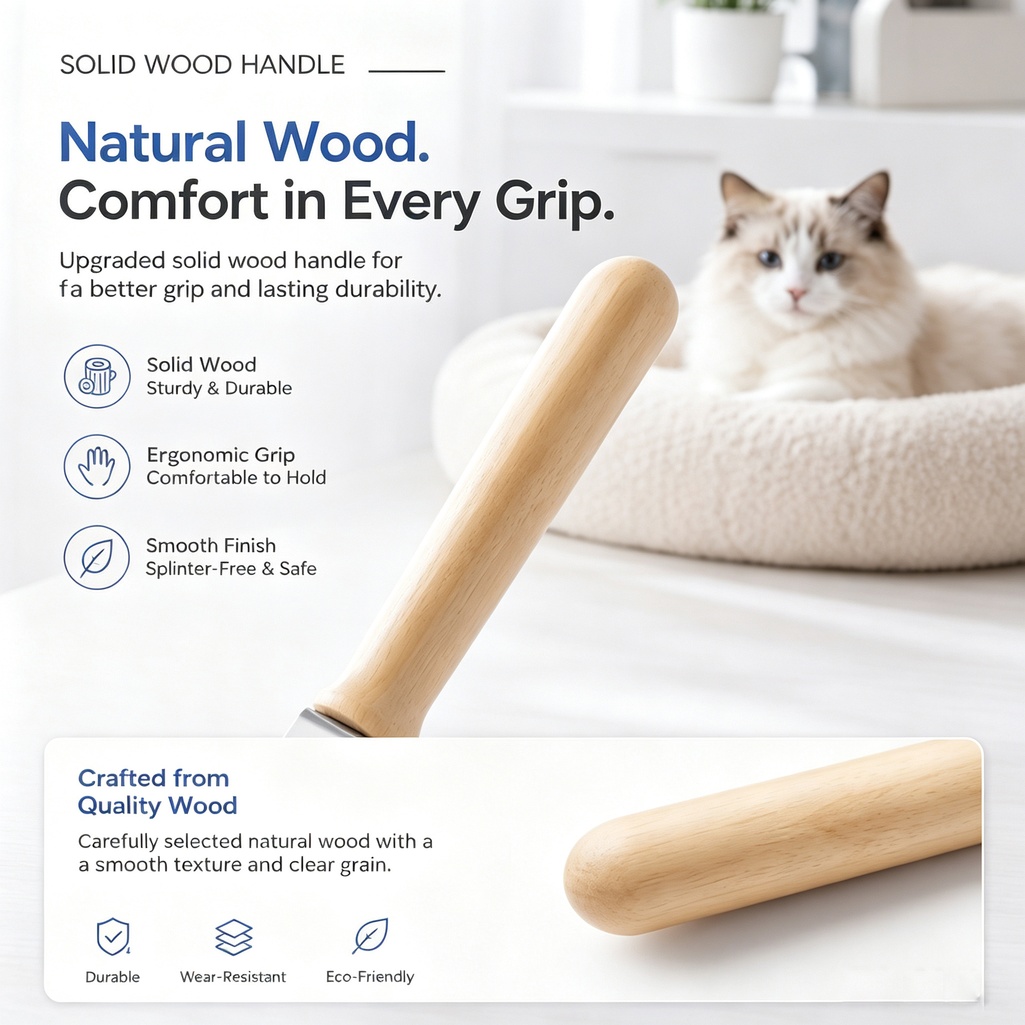 Stainless Steel Cat Litter Scoop With Fine Mesh Sifter, Durable Metal Litter Scooper With Ergonomic Wooden Handle, Heavy Duty Kitty Litter Shovel For Easy Cleaning - Image 8