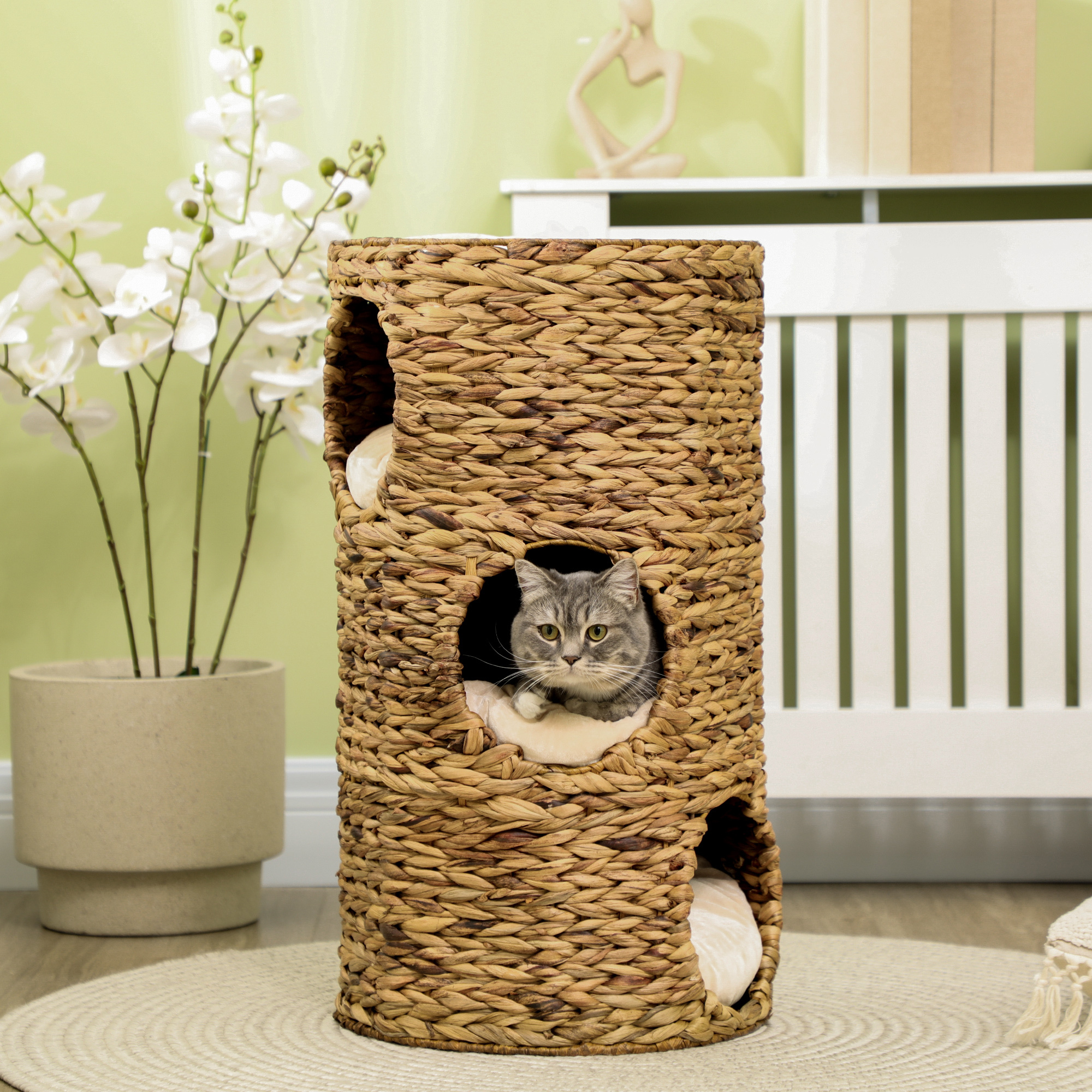 Elevated Cat Bed with Hideaways, 3 Story Kitty Tower for Indoor Cats - Image 5
