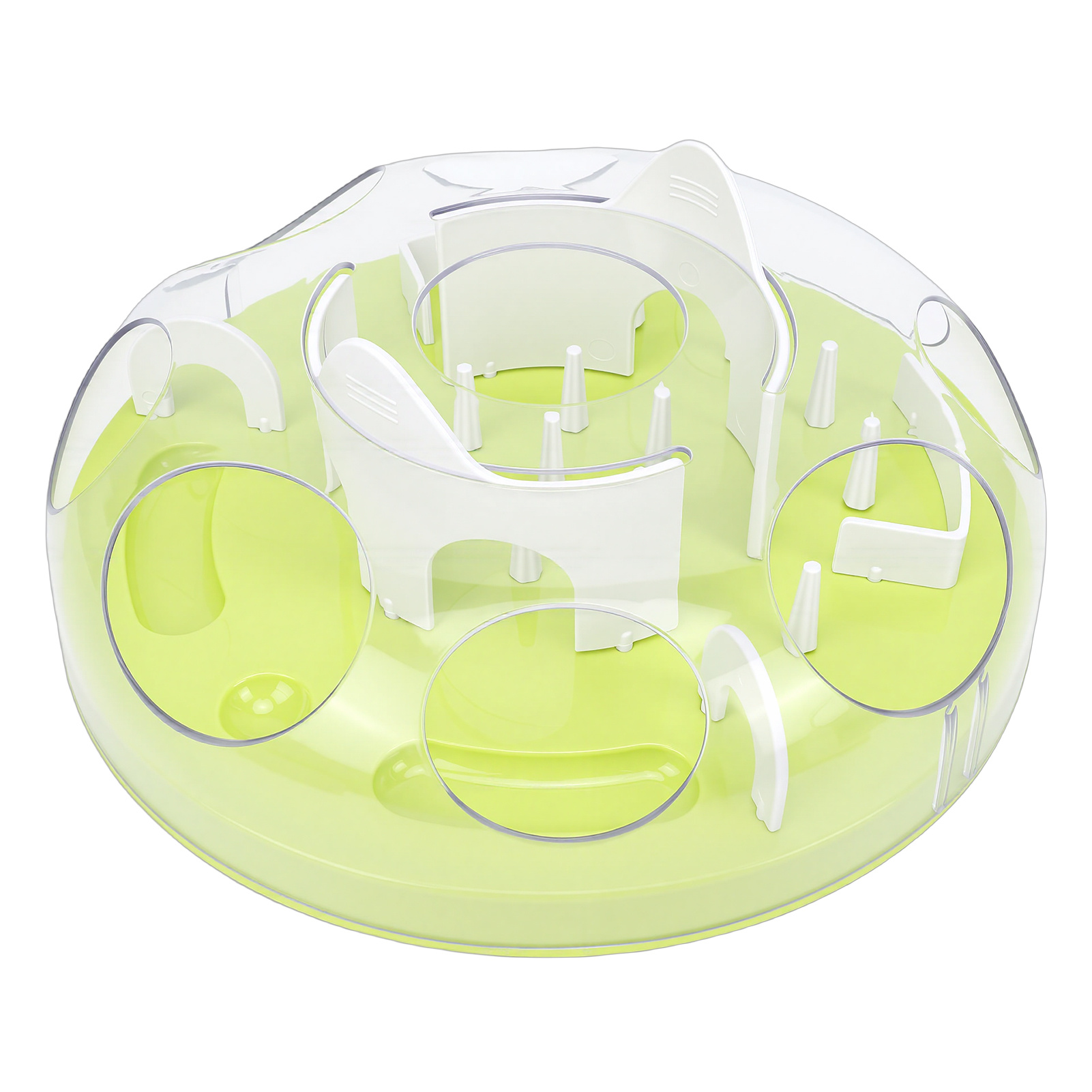 Interactive Cat Puzzle Feeder Funny Cat Puzzle Food Dispenser Enrichment Toy For Pets Play And Exercise Green - Image 4