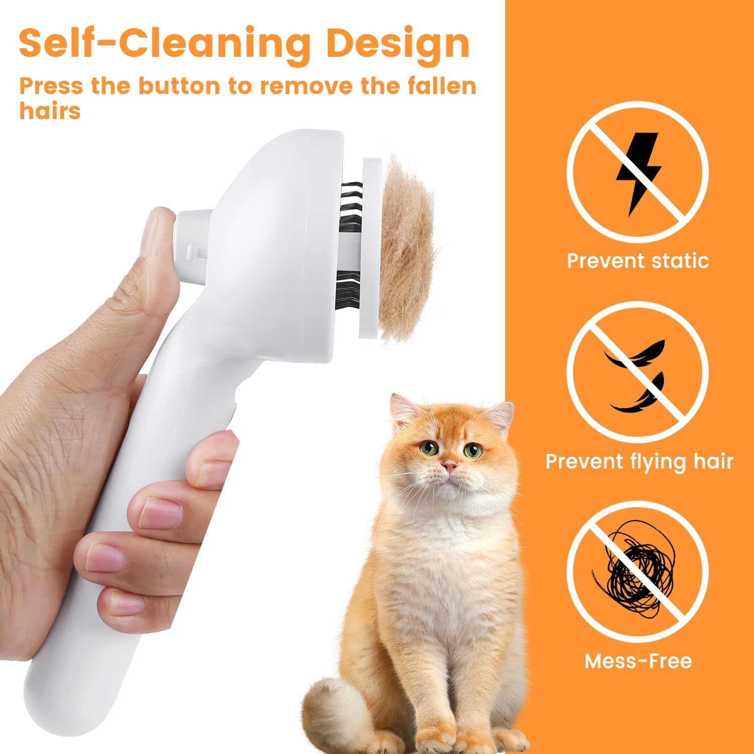 3 In 1 Cat Steam Brush, Pet Steam Brush For Cat Dog Long Short Haired, Pet Spray Hair Removal Comb For Small Animals Shedding & Grooming, Water Mist Spray Brushes With Release Button - Image 6