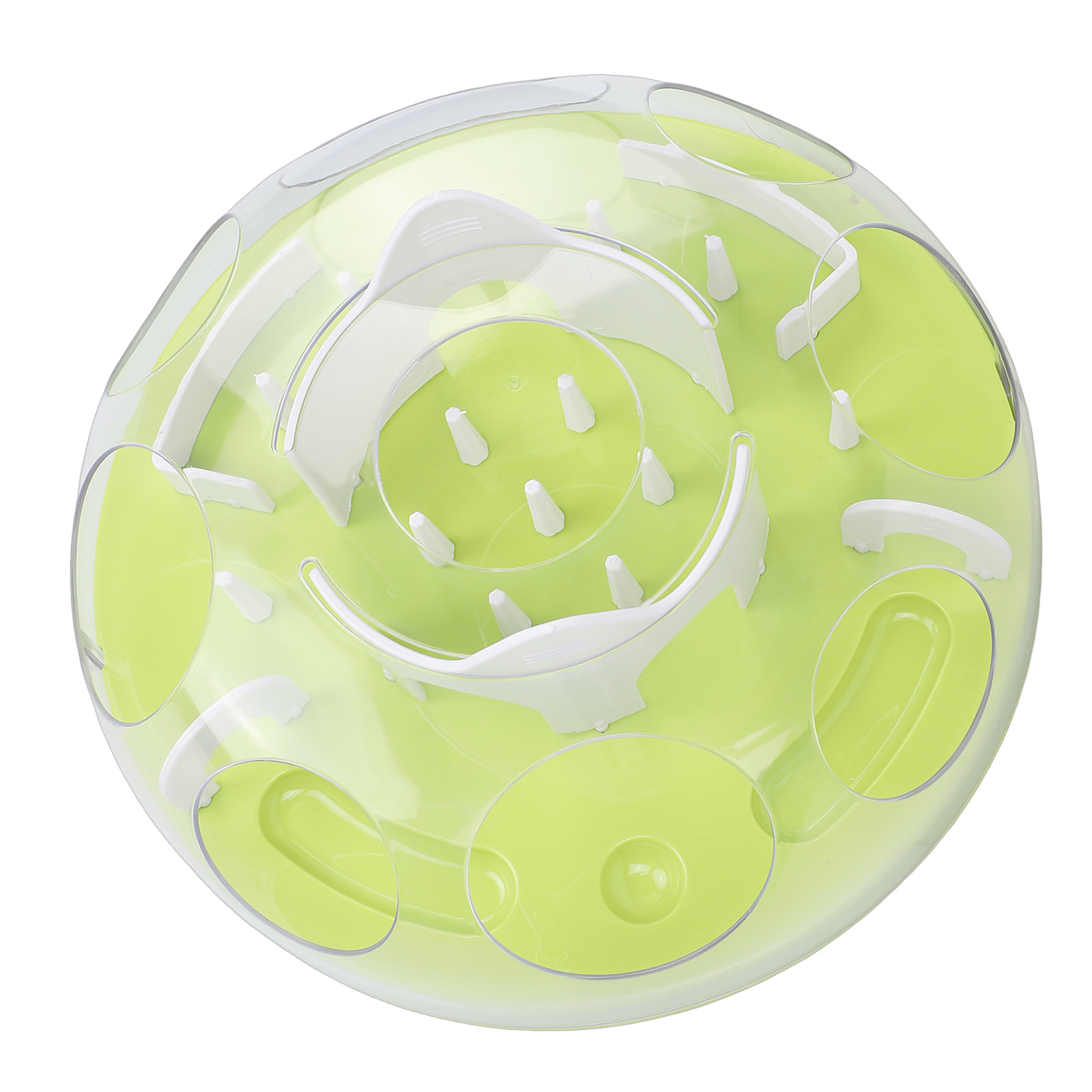 Interactive Cat Puzzle Feeder Funny Cat Puzzle Food Dispenser Enrichment Toy For Pets Play And Exercise Green - Image 3