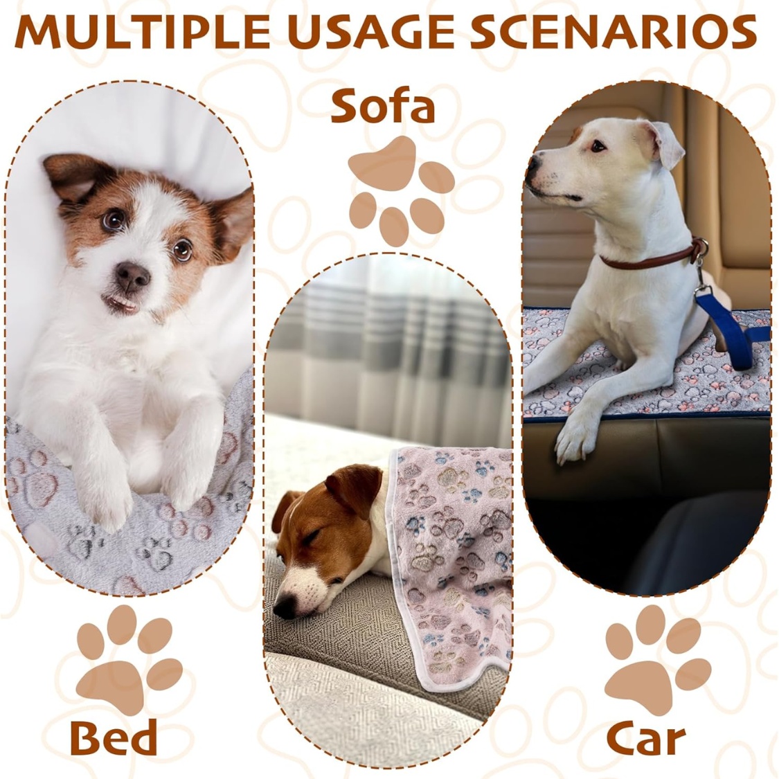 1 Pack 3 Blankets Fluffy Premium Fleece Soft Pet Blanket Flannel Throw For Cat Dog Puppy - Image 2