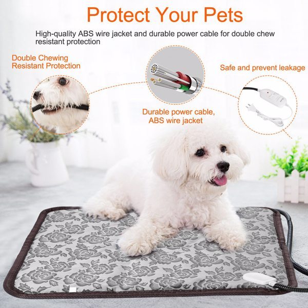 Pet Heating Pad, Waterproof Adjustable Warm Blanket, With Anti Bite Steel Rope Box - Image 2