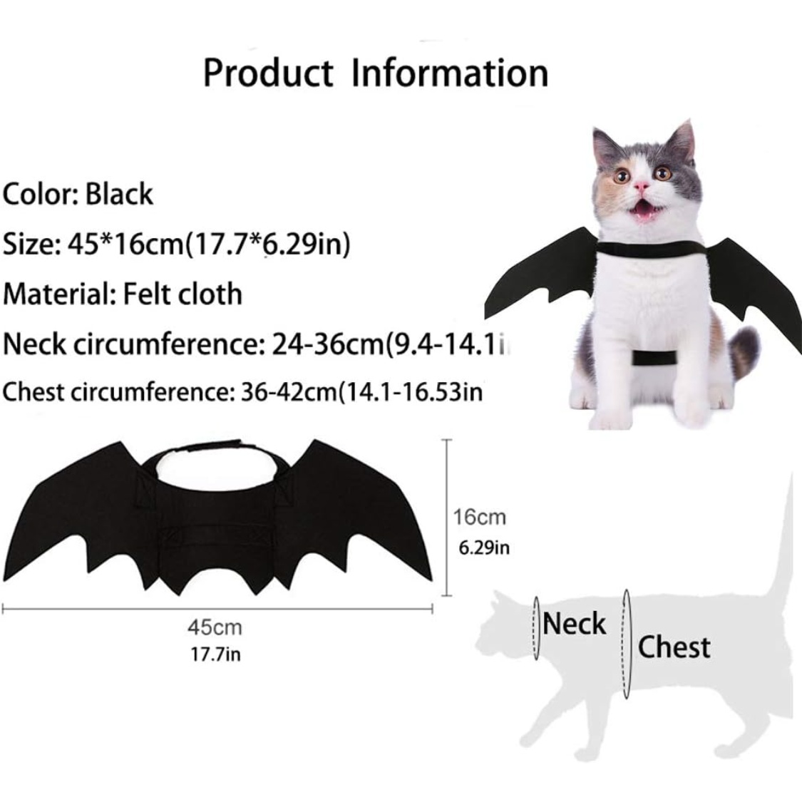 Pet Cat Bat Wings For Halloween Party Decoration, Puppy Collar Leads Cosplay Bat Costume,Cute Puppy Cat Dress Up Accessories - Image 6