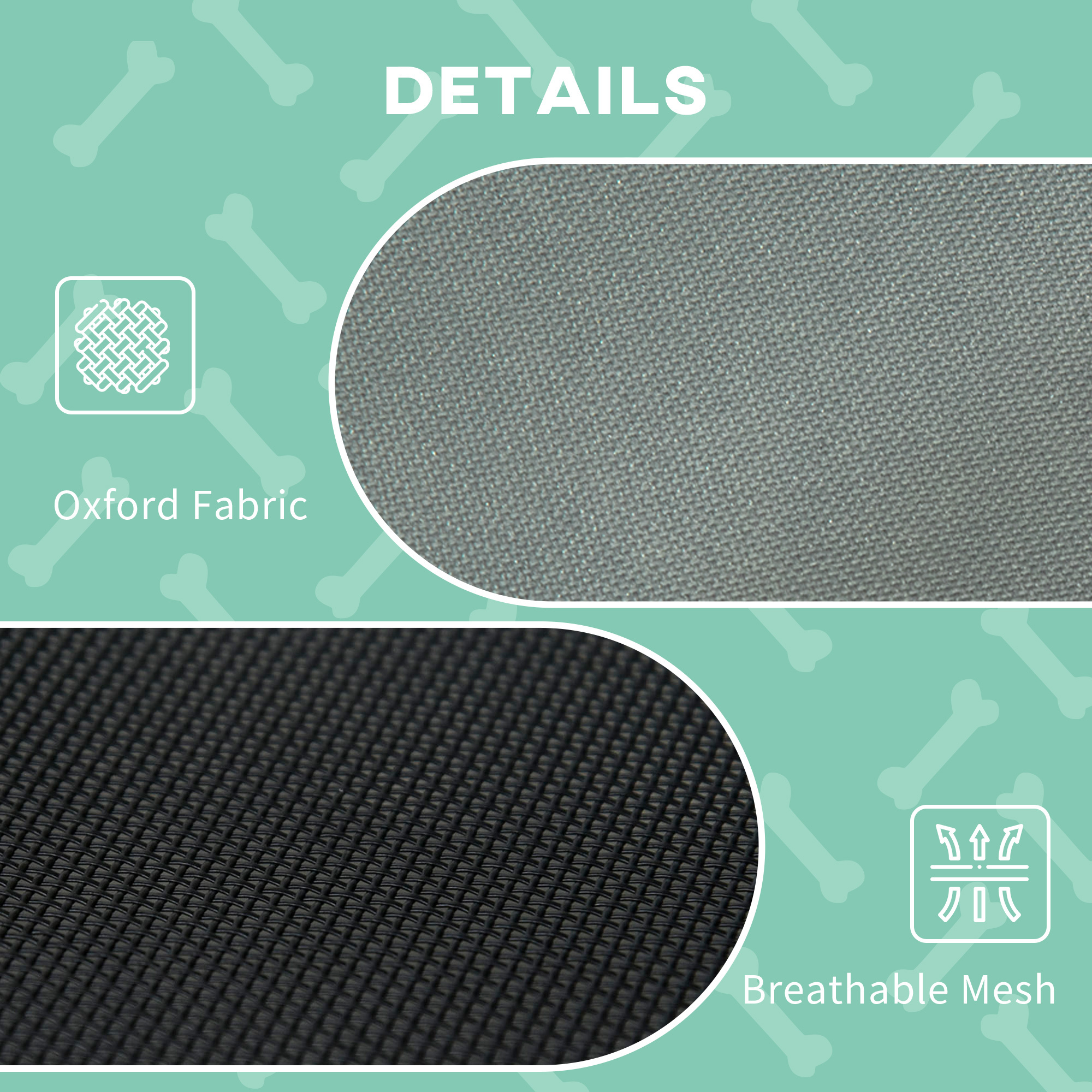 Elevated Dog Bed with Removable Canopy, Outdoor Dog Cot with UV Protection Canopy Shade, 24 inch Pet Bed for Camping, Gray - Image 2