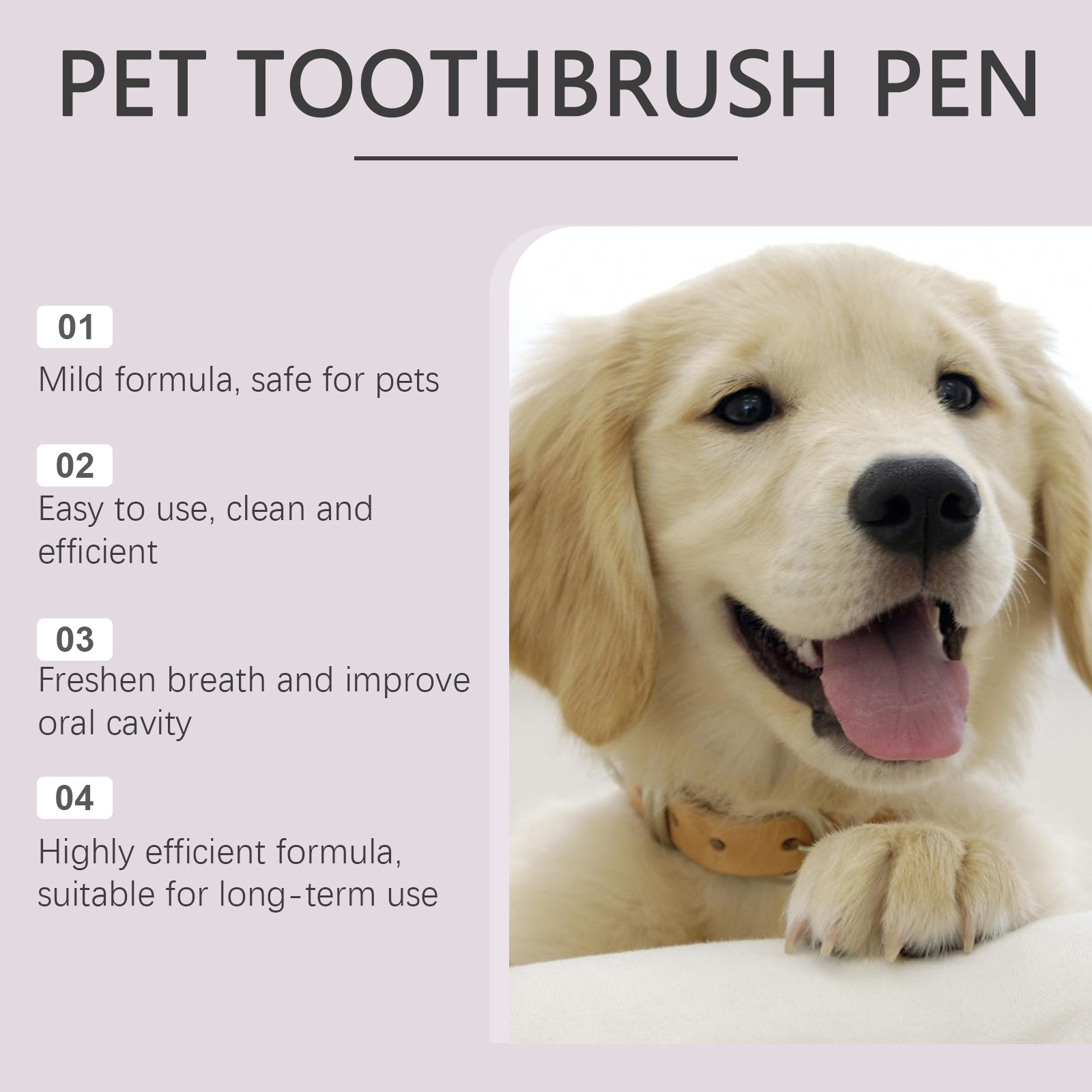 Pet Dental Toothbrush Pen 2Pack Dog Cat Plaque Tartar Remover, Freshen Breath & Soothe Gums - Image 2