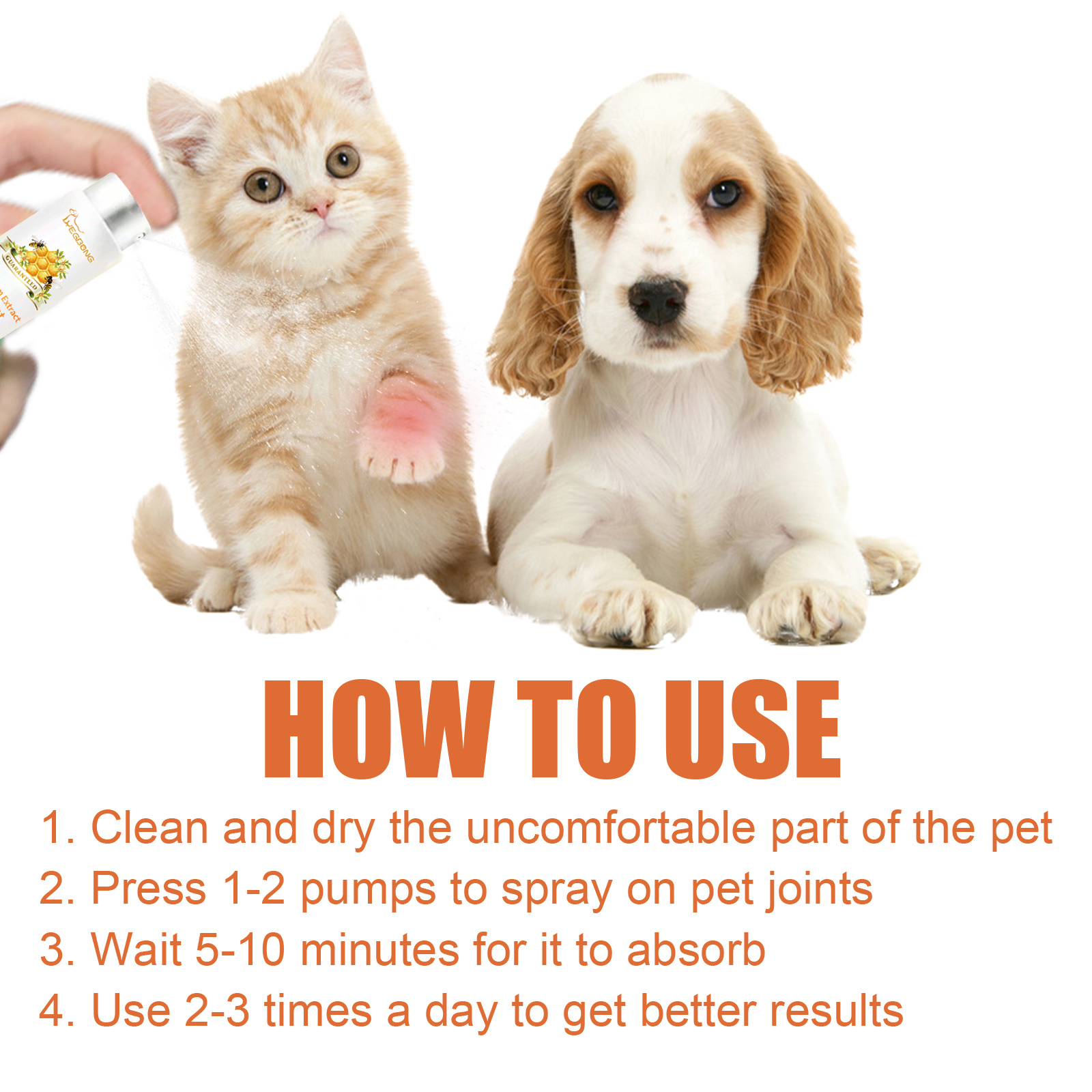 Bee Pet Joint Repair Spray, Joint Support Supplement For Dogs & Cats, Relief Joint Swelling & Discomfort, Improve Mobility - Image 2