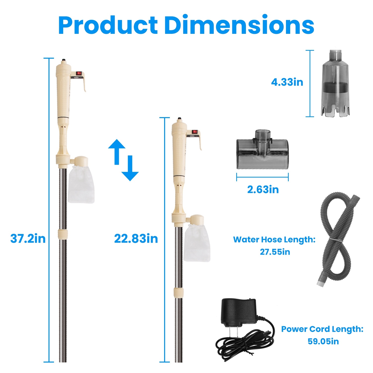 1 Set Multifunctional Electric Aquarium Gravel Cleaner Kit Length Adjustable Automatic Fish Tank Vacuum Cleaner Change Water Wash Sand Filter Dirt Removal - Image 8