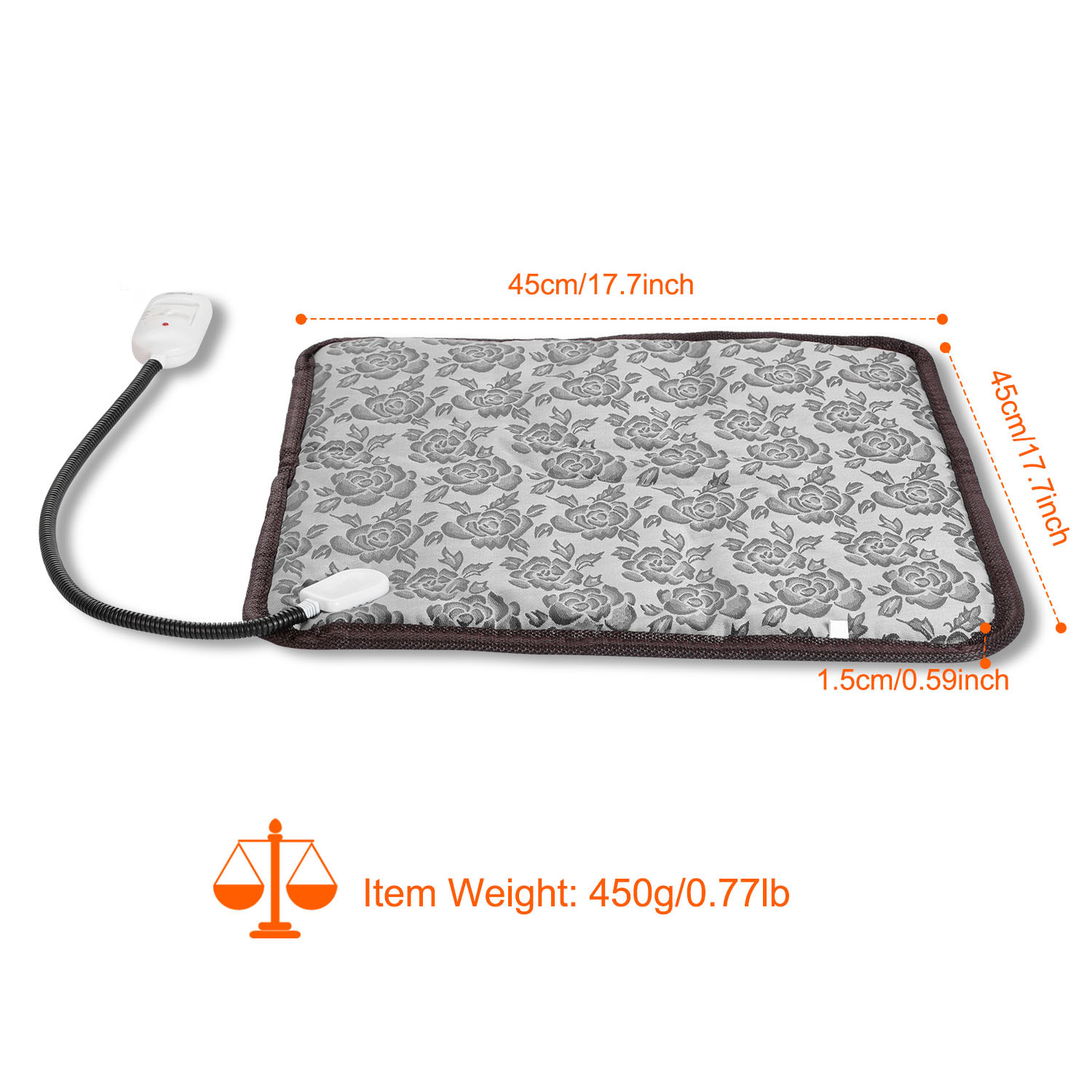 1Pc Pet Heating Pad Dog Cat Electric Heating Mat Waterproof Adjustable Warming Blanket With Chew Resistant Steel Cord Case - Image 8