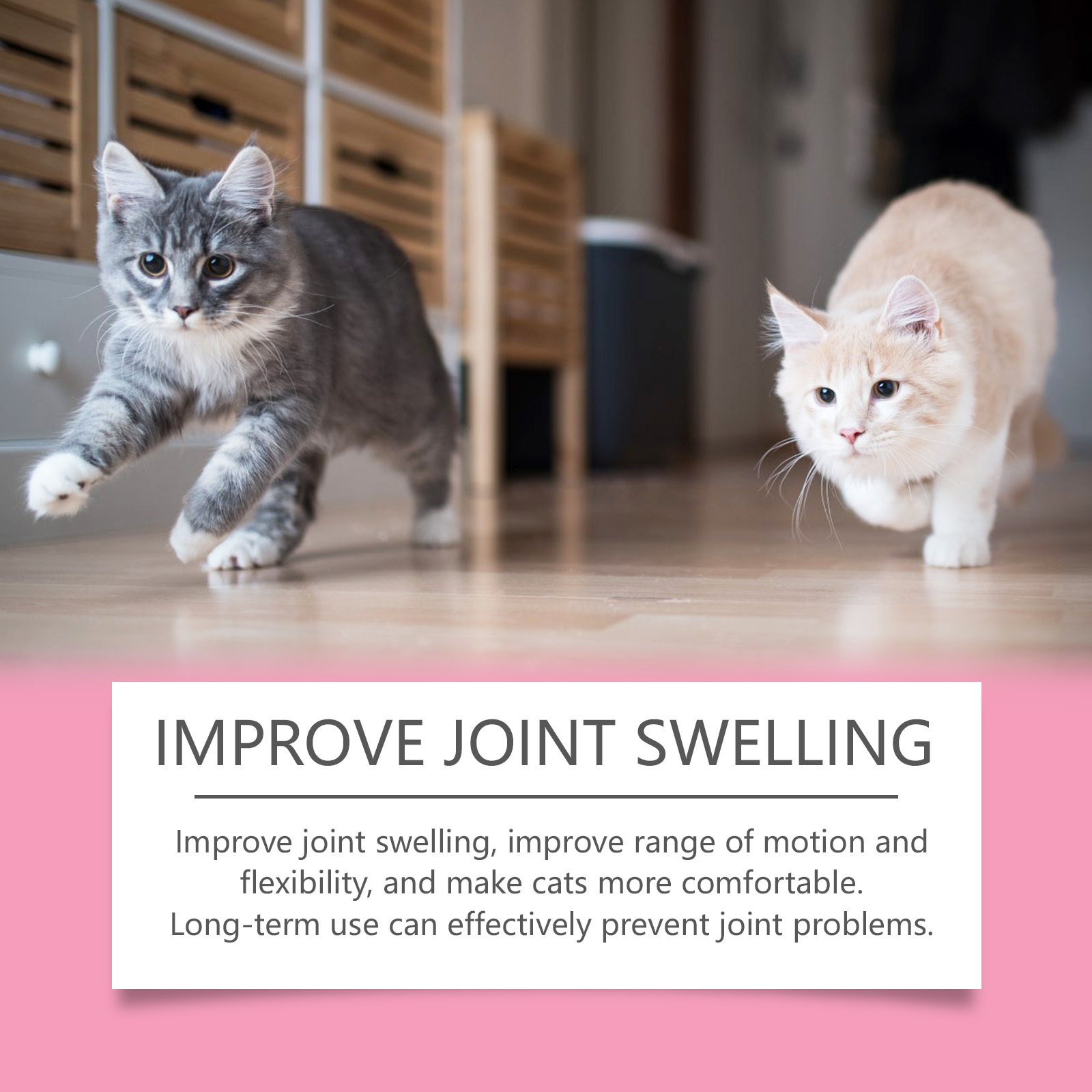 Cat Joint Health Support Tablets, Glucosamine Joint Supplement For All Breeds & Sizes Cats, 80 Count Joint Care Chewable Tablets To Relieve Joint Discomfort - Image 2