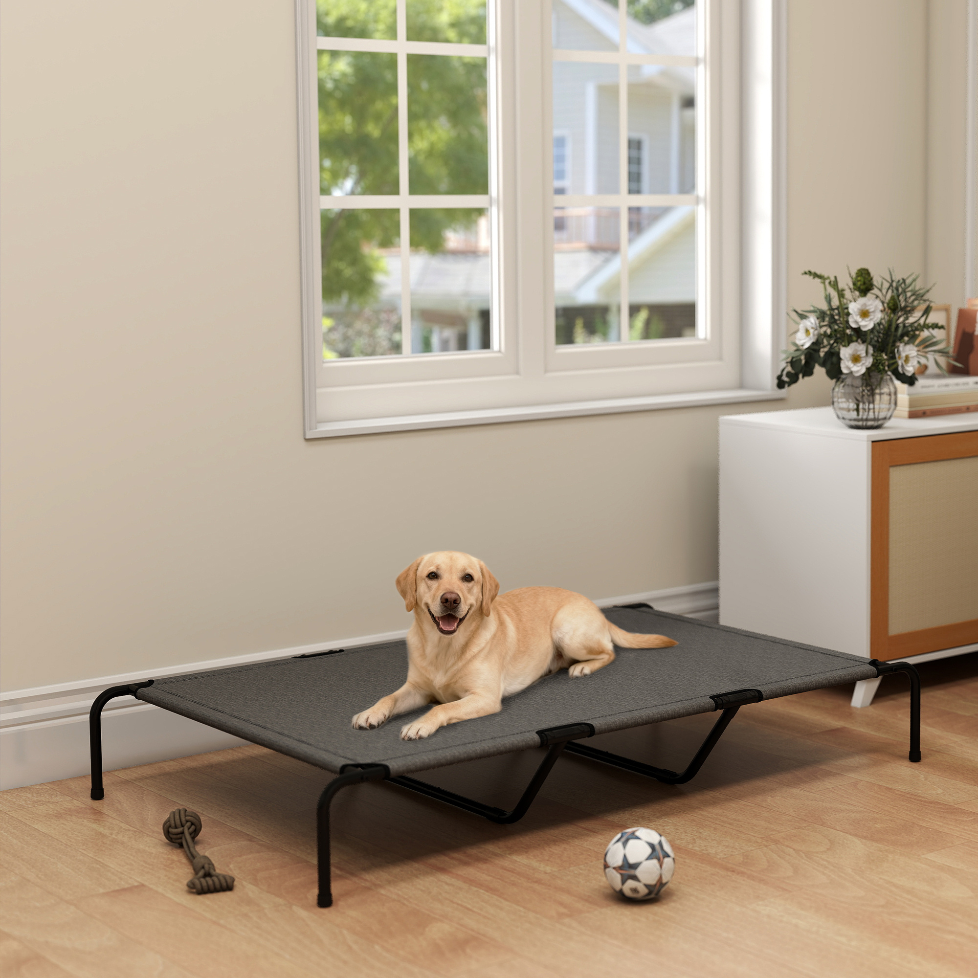 Elevated Dog Bed for Large Breeds Gray 60"L - Image 2