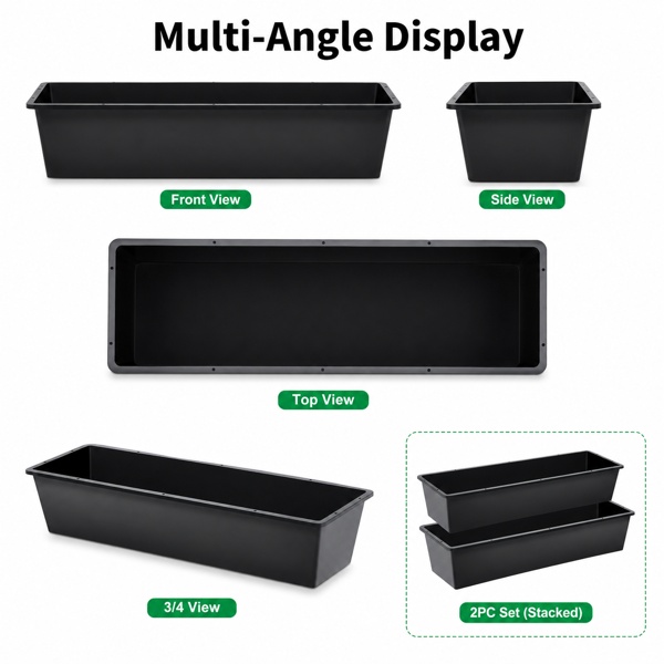 4-piece Dual-purpose Plastic Livestock Feed Trough Suitable For Daily Feeding Of Horses, Goats, Pigs And Other Animals Widely Adaptable To Home Backyards, Pastoral Fences, Livestock Sheds And Other - Image 4
