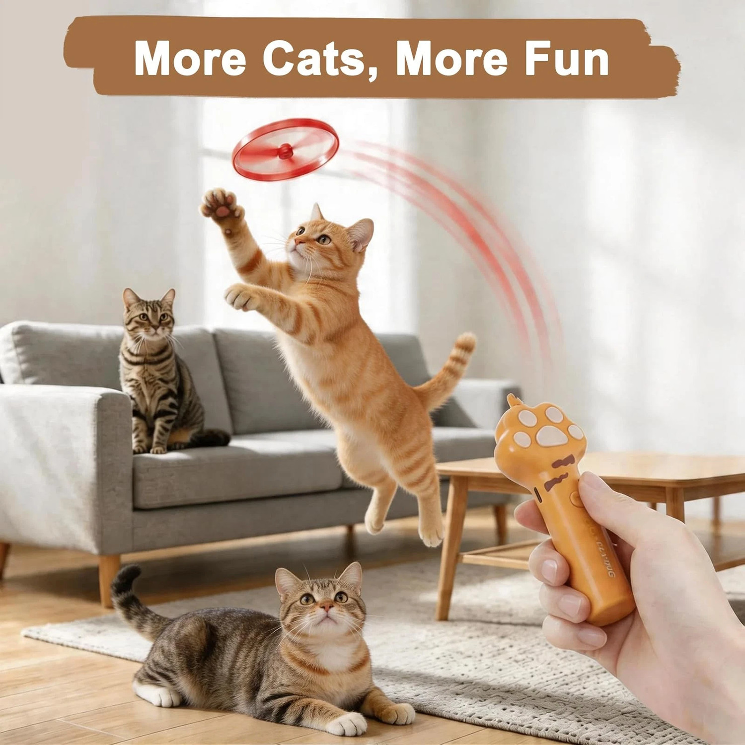 Cat Fetch Toy Flying Disc Launcher Rechargeable Interactive Cat Toys & 10 Discs - Image 7