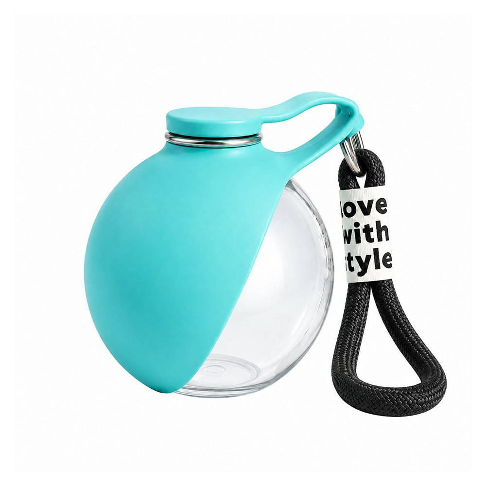 Portable Dog Water Bottle, 285ml BPA Free PETG Pet Travel Water Bottle With Foldable Silicone Bowl, Leak Proof Hands-Free Collar Clip Design For Small Dogs Walking Hiking Camping - Image 2