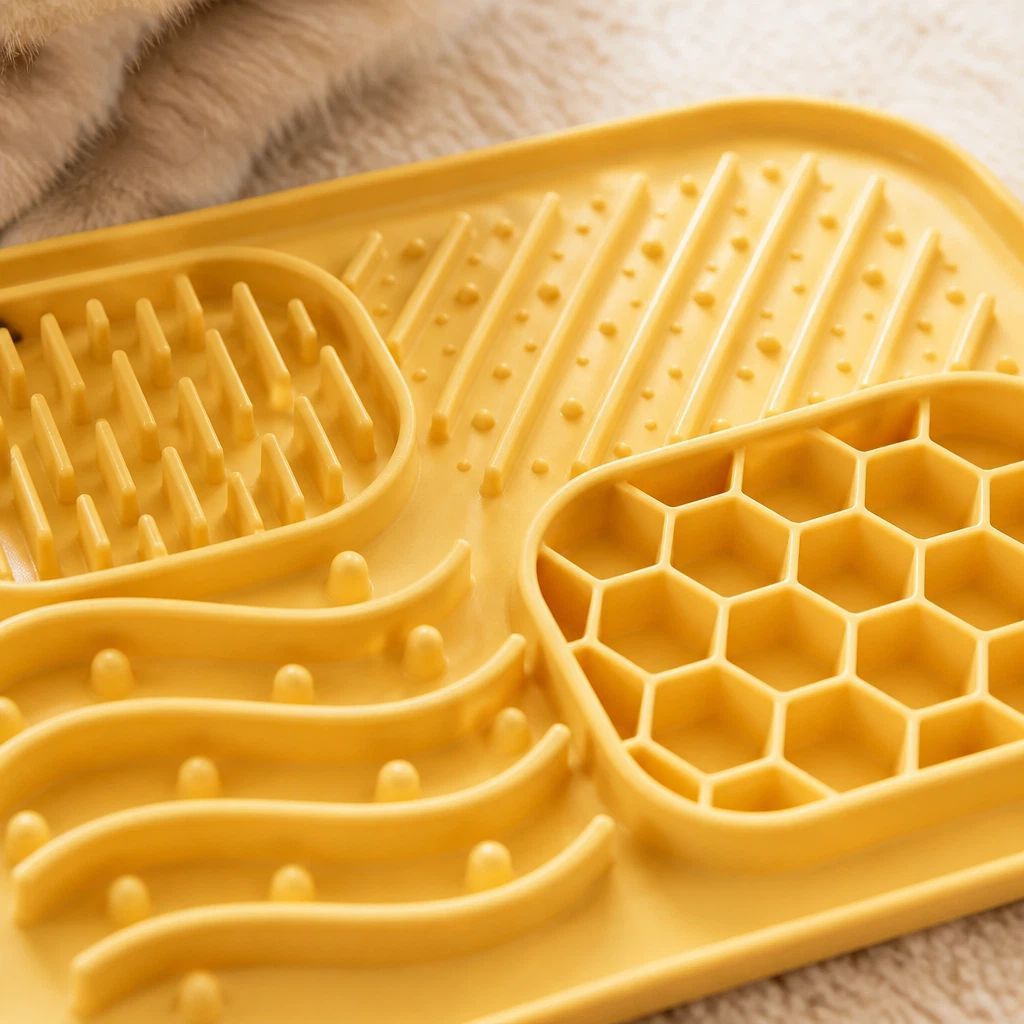 Silicone Pet Licking Mat, 4 Zones Slow Feeder Mat With Strong Suction Cups For Dogs & Cats, Anxiety Relief Lick Pad For Bathing, Grooming & Feeding - Image 5