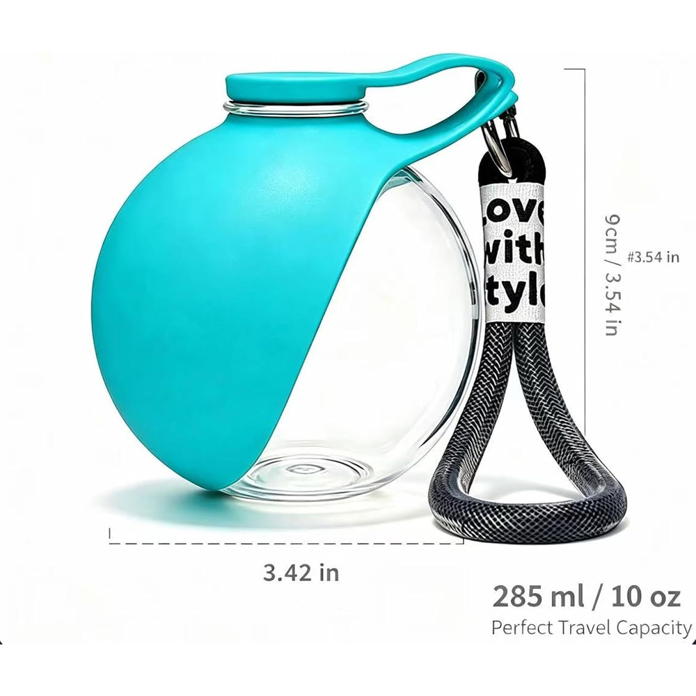 Portable Dog Water Bottle, 285ml BPA Free PETG Pet Travel Water Bottle With Foldable Silicone Bowl, Leak Proof Hands-Free Collar Clip Design For Small Dogs Walking Hiking Camping - Image 3