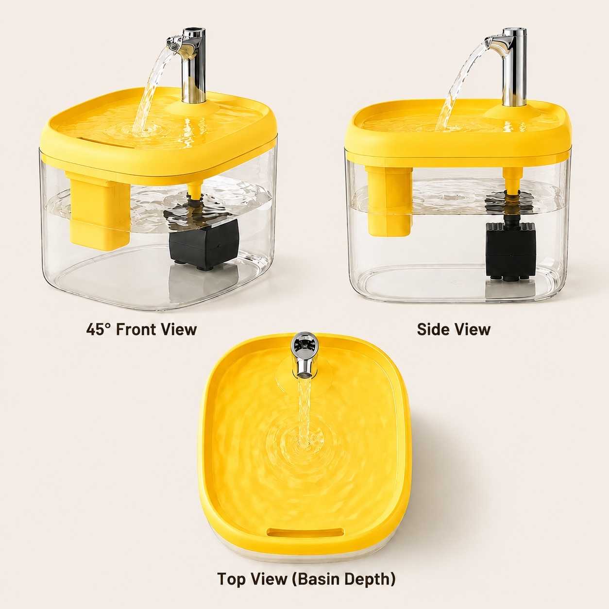 2.5L Pet Water Fountain, Automatic Circulating Cat Water Dispenser With Transparent Water Tank, Quiet Drinking Water Bowl For Cats And Small Dogs - Image 3